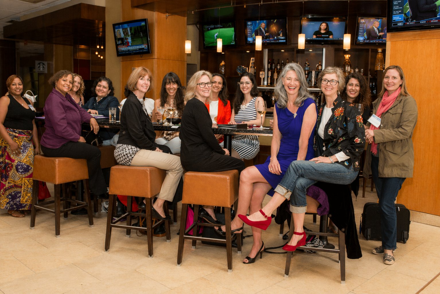 Linda Albright with a group of women at a professional event